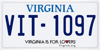 VA license plate VIT1097