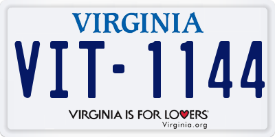 VA license plate VIT1144