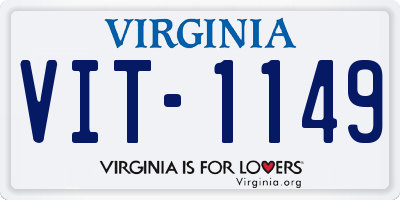 VA license plate VIT1149