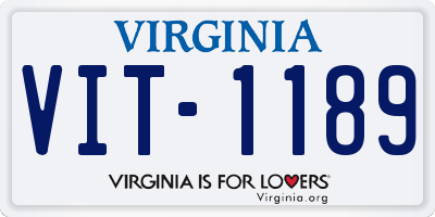 VA license plate VIT1189