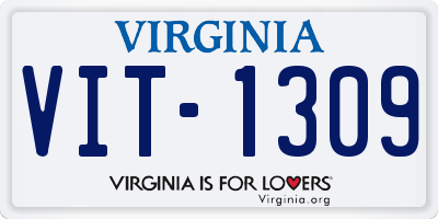 VA license plate VIT1309