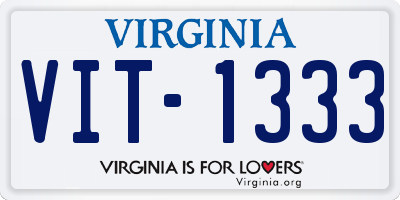 VA license plate VIT1333