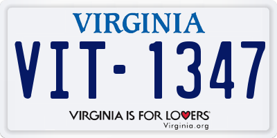 VA license plate VIT1347