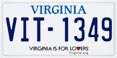 VA license plate VIT1349