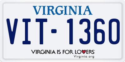 VA license plate VIT1360