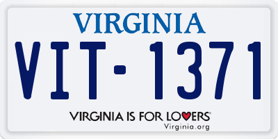 VA license plate VIT1371