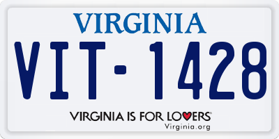VA license plate VIT1428