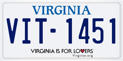 VA license plate VIT1451