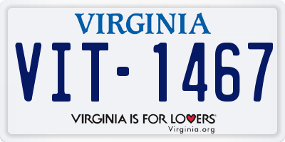 VA license plate VIT1467