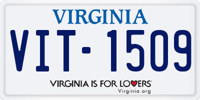 VA license plate VIT1509