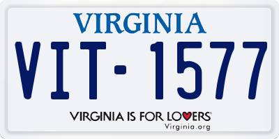 VA license plate VIT1577