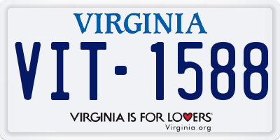 VA license plate VIT1588