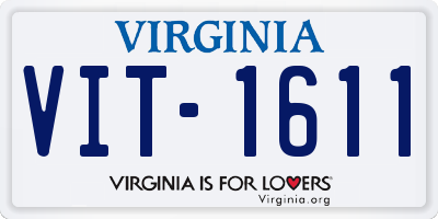 VA license plate VIT1611