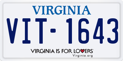 VA license plate VIT1643