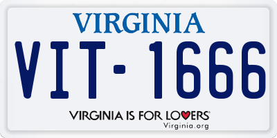 VA license plate VIT1666