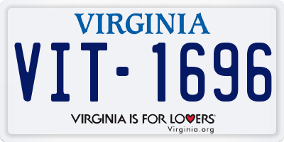 VA license plate VIT1696