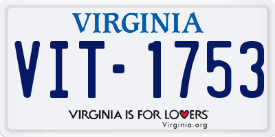 VA license plate VIT1753