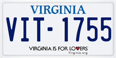 VA license plate VIT1755