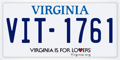 VA license plate VIT1761