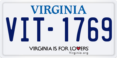 VA license plate VIT1769