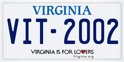 VA license plate VIT2002