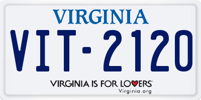 VA license plate VIT2120