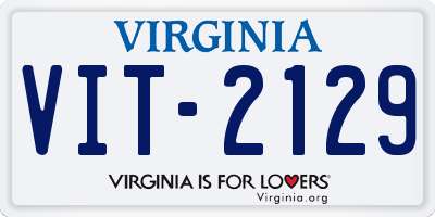 VA license plate VIT2129