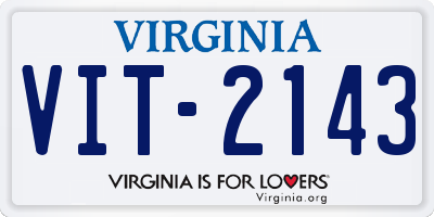 VA license plate VIT2143