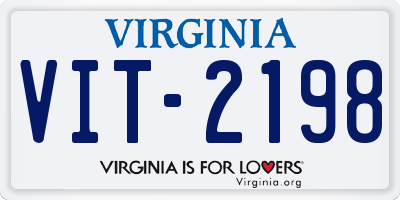 VA license plate VIT2198