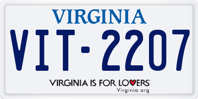 VA license plate VIT2207