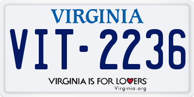 VA license plate VIT2236