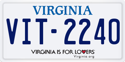 VA license plate VIT2240