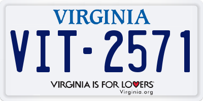 VA license plate VIT2571
