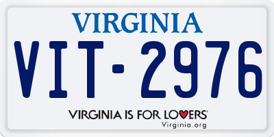 VA license plate VIT2976