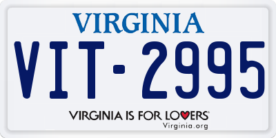 VA license plate VIT2995