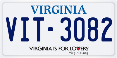 VA license plate VIT3082