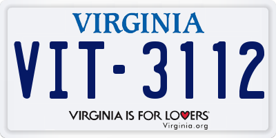 VA license plate VIT3112