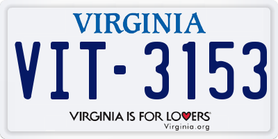 VA license plate VIT3153