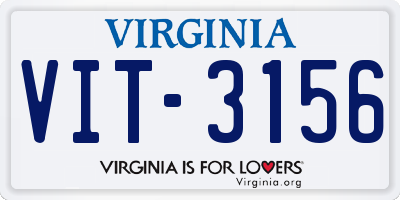 VA license plate VIT3156