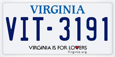VA license plate VIT3191