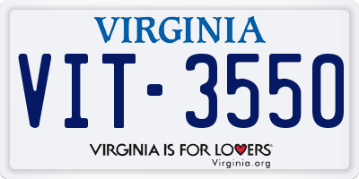 VA license plate VIT3550