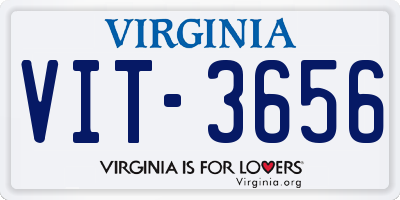 VA license plate VIT3656