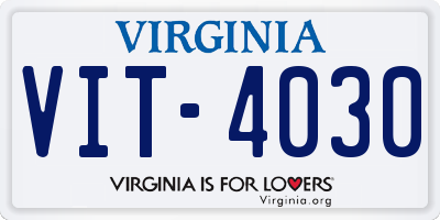 VA license plate VIT4030