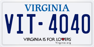 VA license plate VIT4040