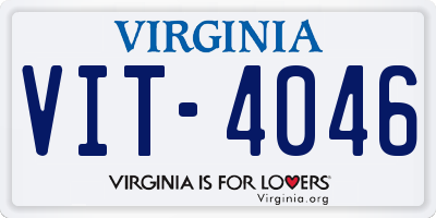 VA license plate VIT4046