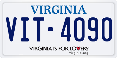 VA license plate VIT4090