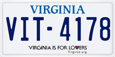 VA license plate VIT4178