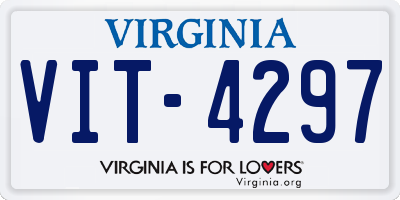 VA license plate VIT4297