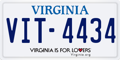 VA license plate VIT4434