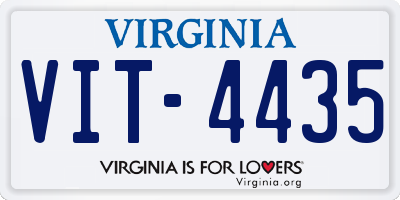 VA license plate VIT4435